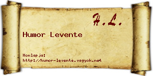 Humor Levente névjegykártya